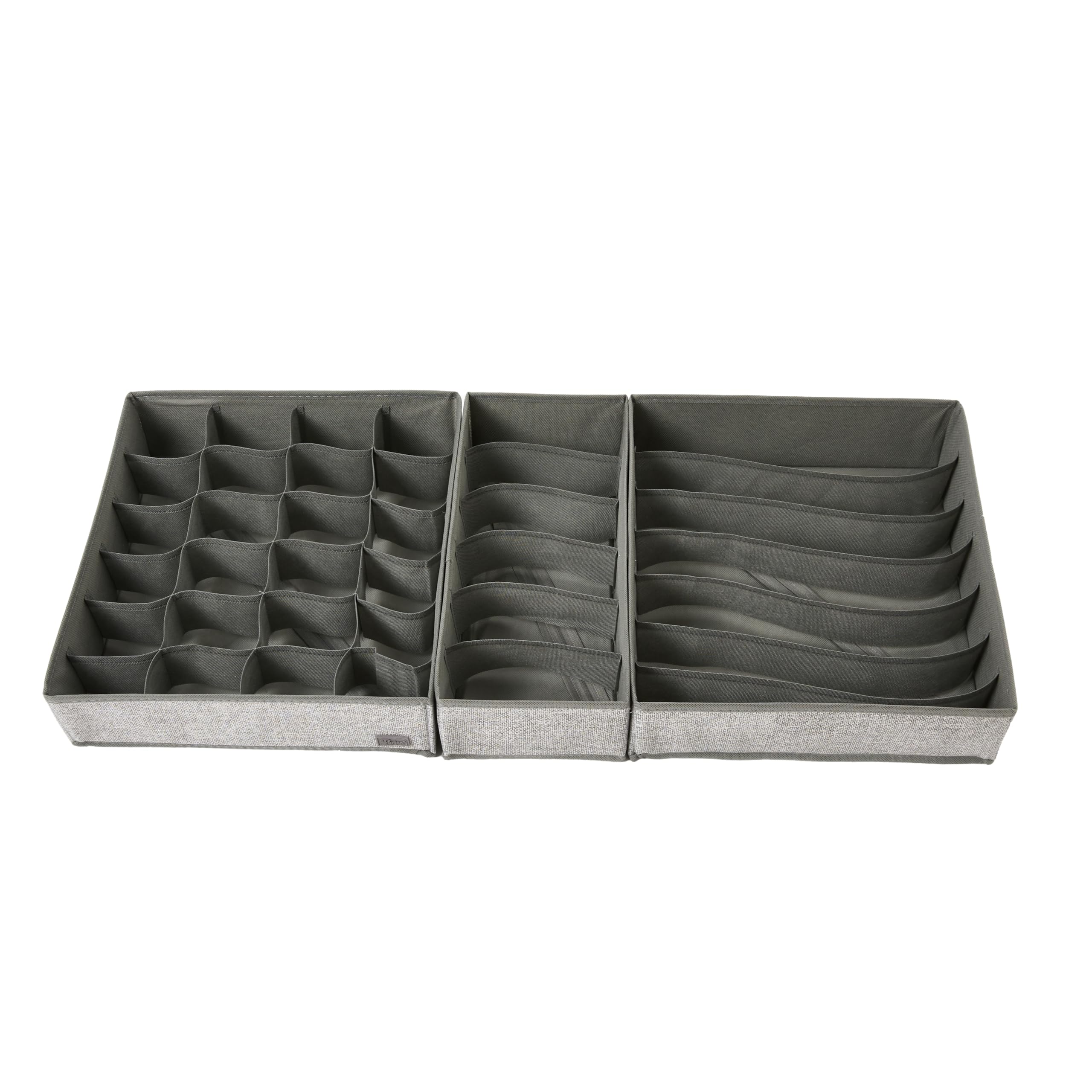 Periea Mottled Grey Pattern Katrina Drawer Organiser Divider Pack Of 3 Foldable Bedroom Drawer Organisers (Mottled Grey Pattern)