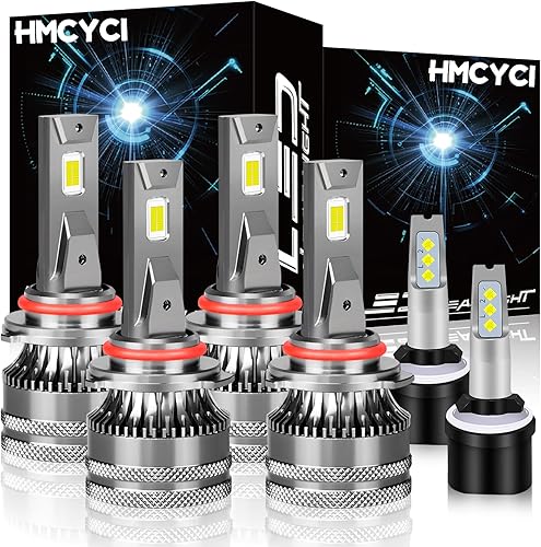 Compatible con bombillas LED Chevy Suburban 1500 2500 (2001-2006) para faros delanteros + bombillas LED antiniebla, haz alto y bajo 9005 9006 +