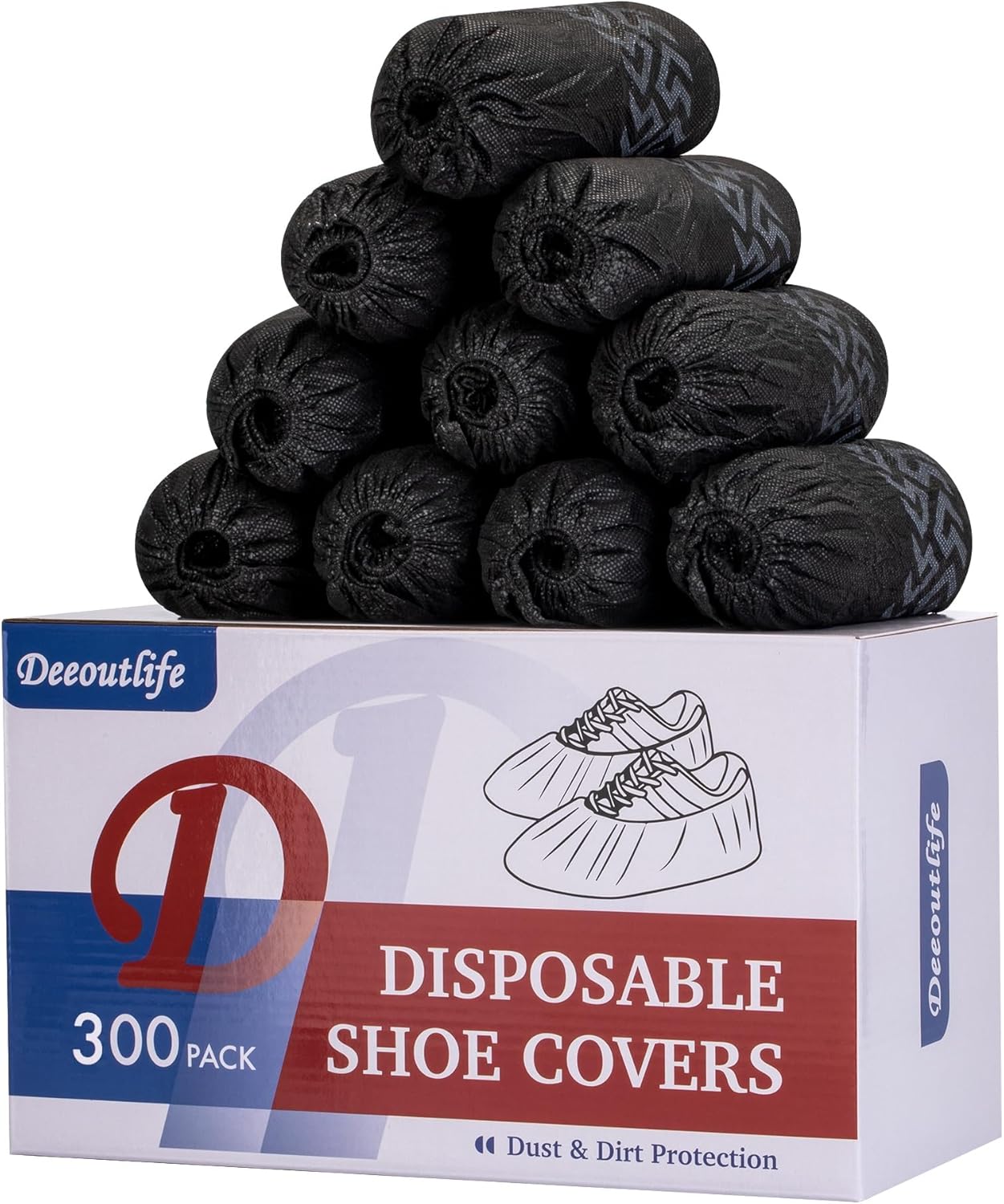 Disposable Non Slip Shoe Covers Waterproof Durable Boot Covers, Breathable Non Woven Fabric Shoe Booties 300 Pack L & XL, for Indoor Cleaning, Contractors, Real Estate, Painting,Construction