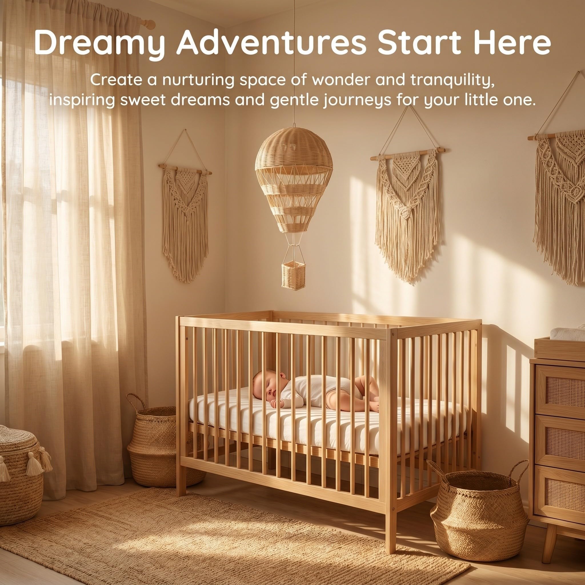 ARTIBETTER 2 Pezzi Mongolfiera Decorativa in Rattan Intrecciato da