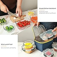 Vista 5 de 12 Pack Glass Food Storage Containers Set, Glass Meal Prep Containers with Lids, Airtight Lunch Containers, Dishwasher Safe, pink