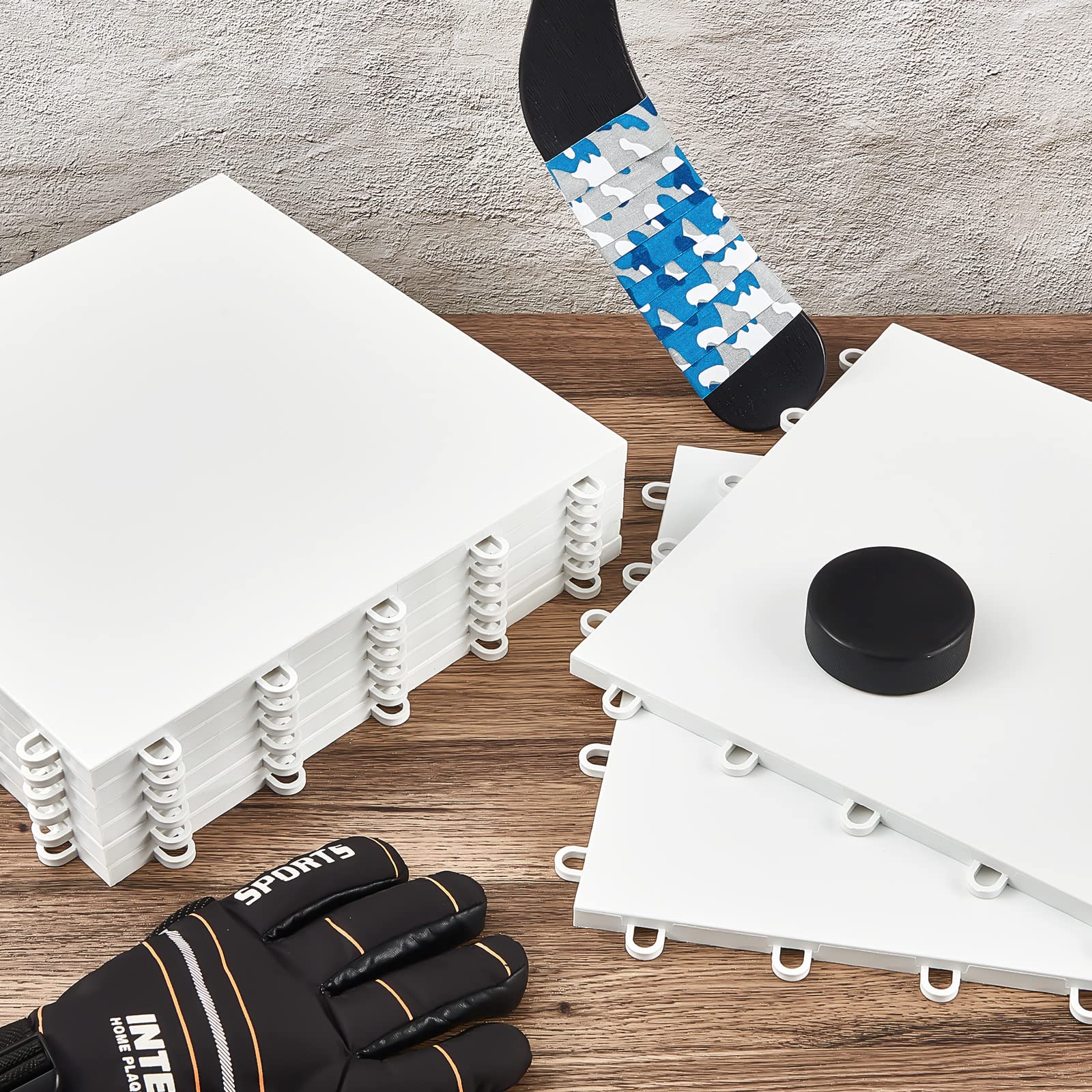 8 Tavolette Per Allenamento Hockey Su Ghiaccio - 25x25cm | Superficie Liscia Come Il Ghiaccio | Materiale PETG