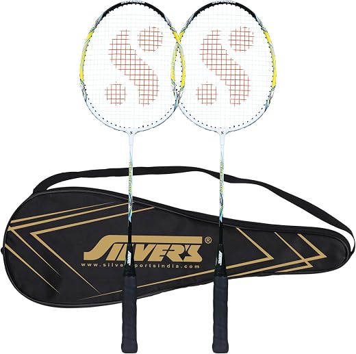 Silver's Aluminium Defender Badminton Kit (2 Racquets with Full Cover)(Yellow/White)