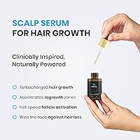 Vista 2 de Suero para el crecimiento del cabello para hombres, tratamiento extra fuerte para el cuero cabelludo con biotina y activos botánicos, clínicamente