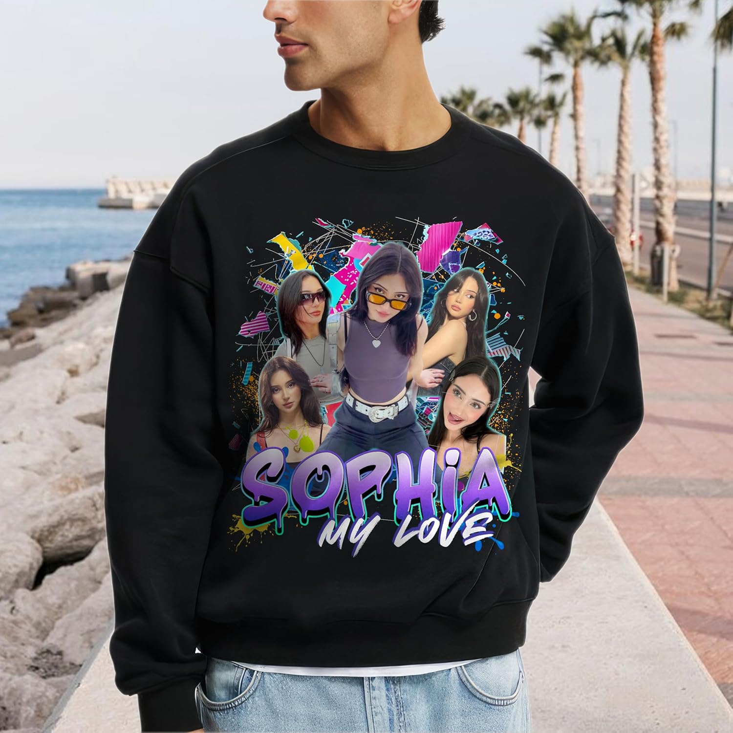 JIX & JOKY Custom Bootleg Rap Tee Shirt for Boyfriend Girlfriend Face Tshirt Custom Vintage Graphic Shirt Gift Idea Christmas - Image 7