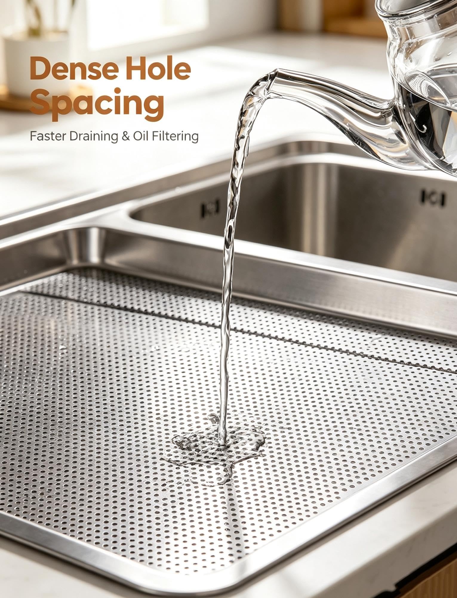 Plateau Égouttoir Inox Passoire Bac de Rinçage Évier Cuisine