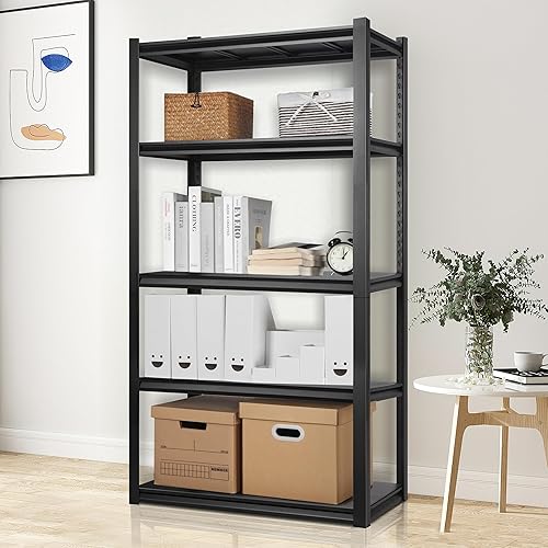 PACHIRA E-Commerce Estantería de garaje de 72 pulgadas, estantes de almacenamiento de metal de 5 niveles, estante de cocina ajustable, estanterías