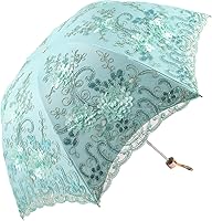 Vista 110 de Honeystore Sombrilla bordada con flor 3D plegable UV con encaje clásico