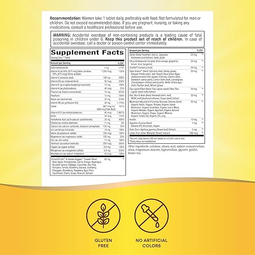 Miniatura 4 de Natures Way Alive Multivitamínico completo Ultra Potency para mujer vitaminas B de alta potencia metabolismo energético 60 tabletas