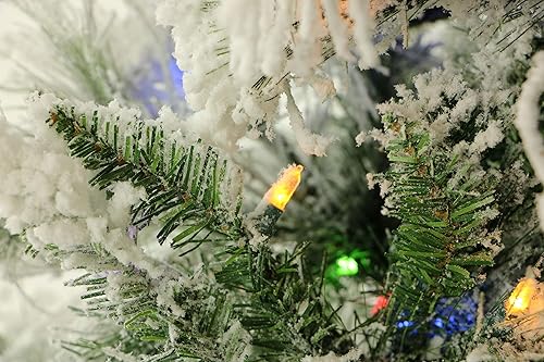 Miniatura 100 de Fraser Hill Farm - Árbol de Navidad, pino aterciopelado nevado, 10 pies LED doble multicolor y blanco cálido,Iluminación de cadena LED blanca