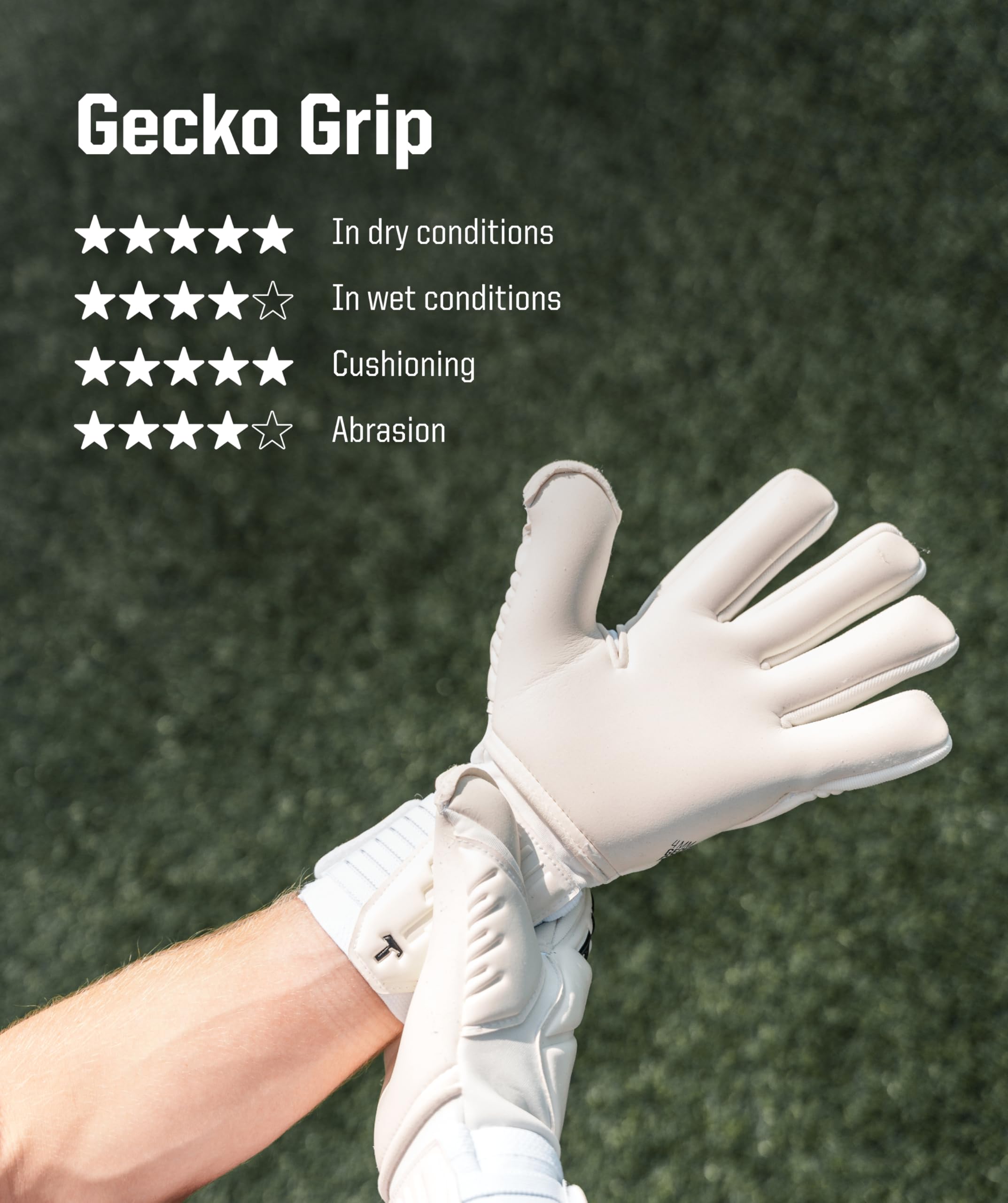 T1TAN Legend White-Out rękawice bramkarskie z ochroną palców, dla dzieci i dorosłych, profesjonalne rękawice, 4 mm, pianka przyczepna Gecko Grip Made in Germany