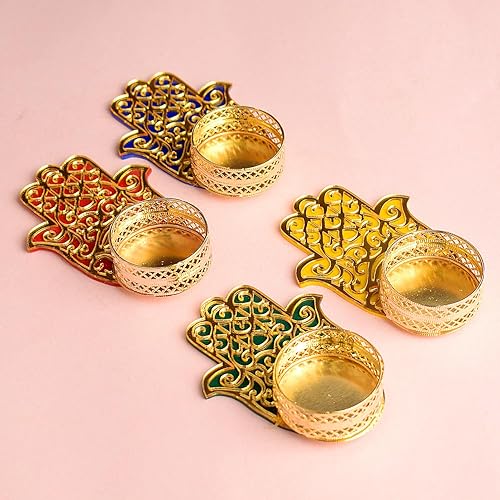 Miniatura 6 de SATVIK Diwali Pooja Pujan - Portavelas de metal con diseño de ojo malvado, lámpara de aceite para el hogar, mandir, oficina, decoración de mesa,