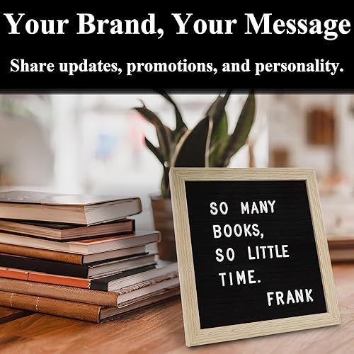 Miniatura 55 de C Crystal Lemon - Tablero de fieltro para letras, 10 x 10 pulgadas, tablero de madera para mensajes intercambiables, marco de madera, montaje en Gris