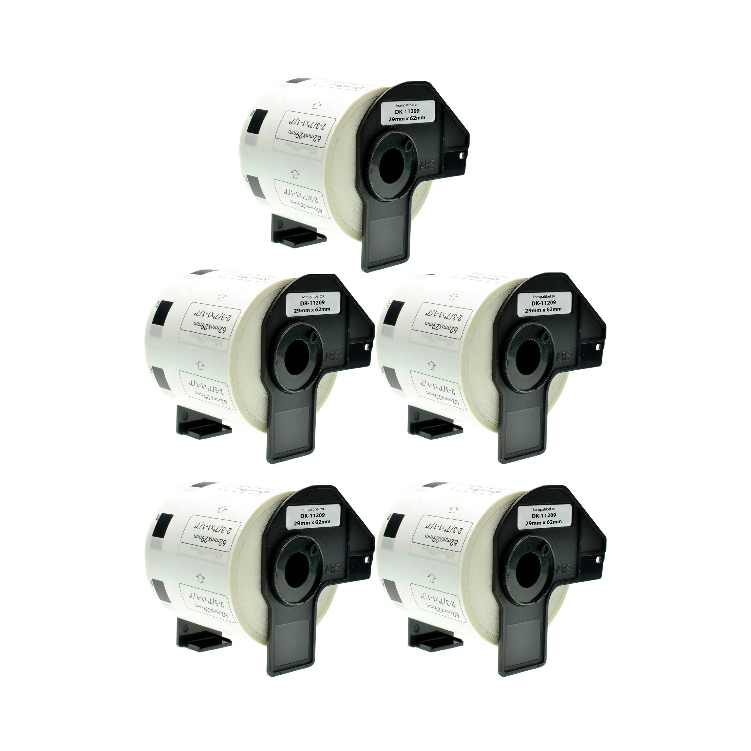 Logic-Seek 5X Adress-Etiketten 29mm x 62mm kompatibel für Brother DK11209 - je 800 Stück P-Touch QL-1050 1060N 500 550 560 570 580 700 500 A BS BW 560 VP YX 580N 650TD 710W 720NW