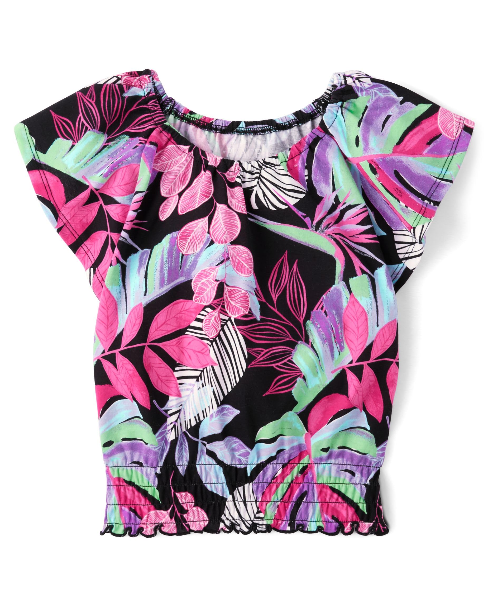 The Children's Place Girls' Smocked Short Sleeve Tops