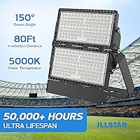 Vista 3 de ILLSTAR Luces LED de estadio de 600 W, 90000 lúmenes, luz de inundación LED súper brillante al aire libre para arena, patio trasero