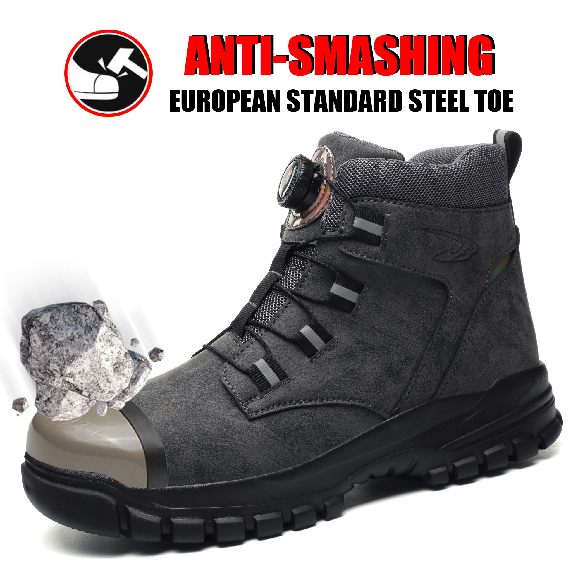 Buty ochronne Mężczyźni Kobiety Wodoodporne Lekkie Buty robocze ze stalowymi noskami Antypoślizgowe buty ochronne 37-46 EU