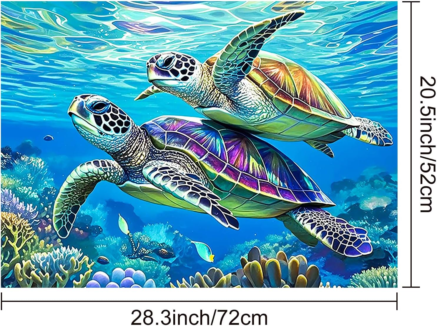 HOMETITUTE Sea Turtle Stove Top Covers for Electric Stove 28x20 Inches Decorative Glass Cooktop Pad Heat Resistant Stovetop Cover Kitchen Countertop Mat for Sinks and Worktops Diatomite