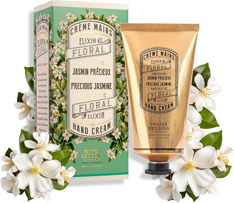 Panier des Sens Jasmine Hand Cream for Dry Skin, 2.5 fl oz | Premium French Hand Cream | 97% Natural Ingredients | Softening Care For Women | Vegan Formula | Made In France