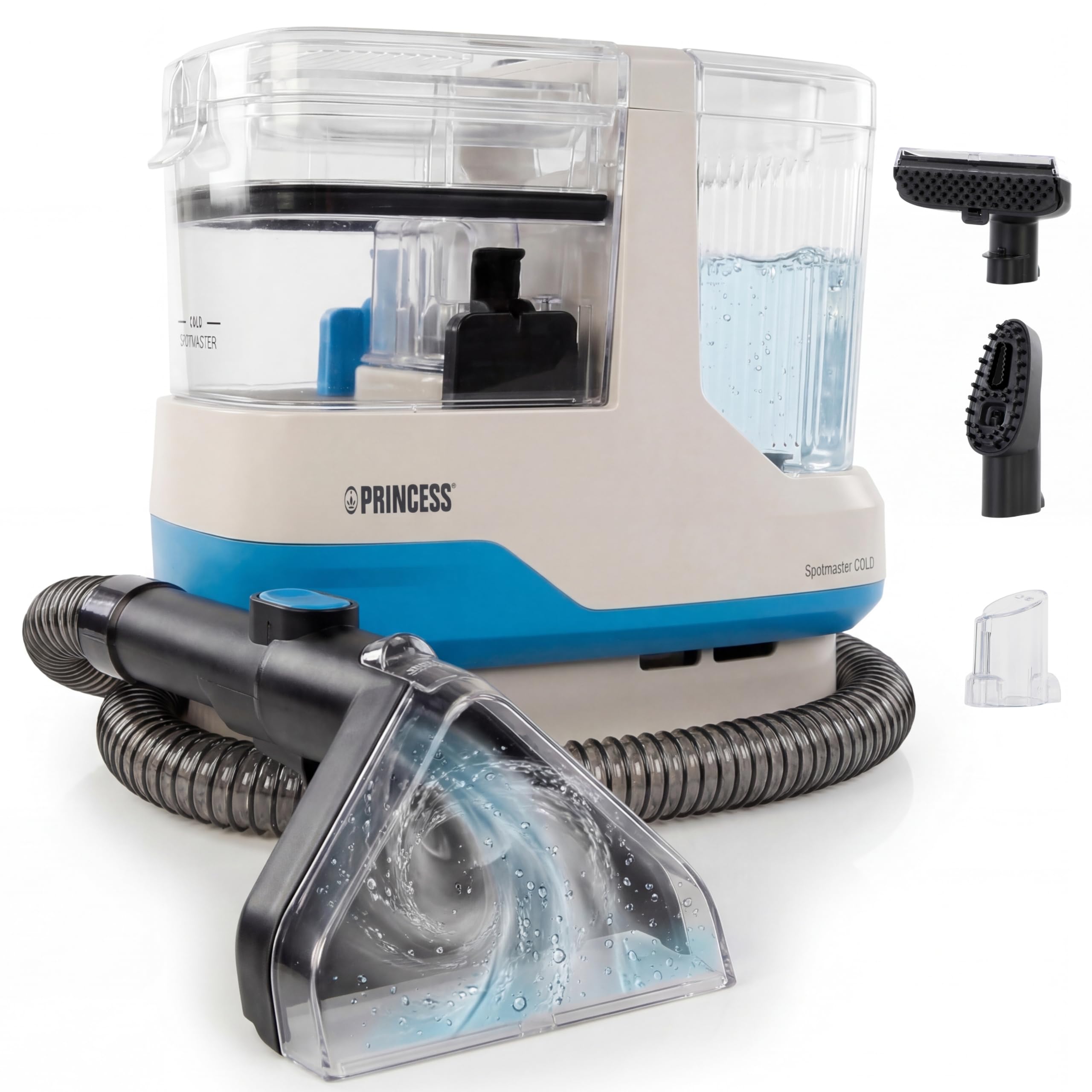 Princess Spot Master Nettoyeur de taches à froid, 600 W, réservoir d’eau propre 1100 ml, compact et léger, pour tapis et tissus d’ameublement, 01.332013.01.001
