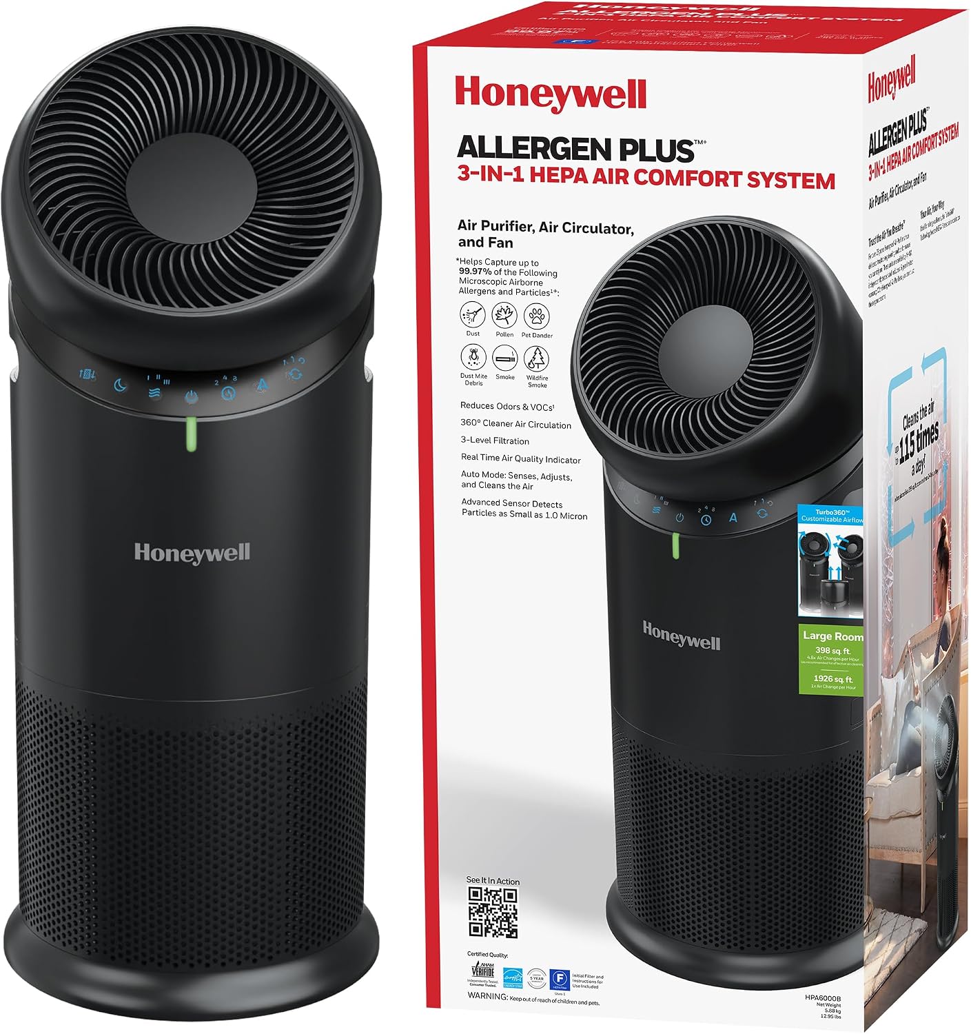 Honeywell Allergen Plus™ 3-in-1 HEPA Air Purifier