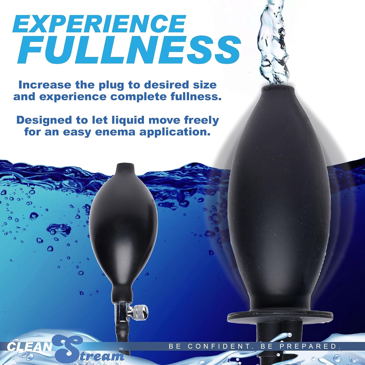 Cleanstream Inflatable Enema Plug, Reusable Latex Free Silicone Enema with Hand Bulb and Flared Base, Comfortable Colon Cleansing For Women and Men, Portable and Easy to Use Cleaner, 1 Plug