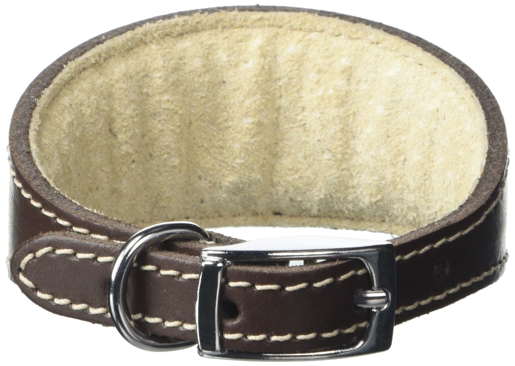 BBD Pet Products Hundehalsband Aus Leder – Einheitsgröße 14-16 Zoll, Grau | Handgefertigt In Großbritannien, Mit D-Ring