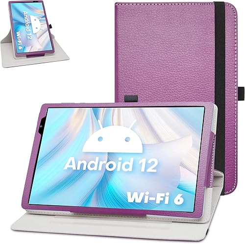 Miniatura 8 de Bige Funda giratoria para Vortex T10M, funda Vortex T10, soporte giratorio de 360 grados con bonito patrón para tabletas TECLAST P26TVortex