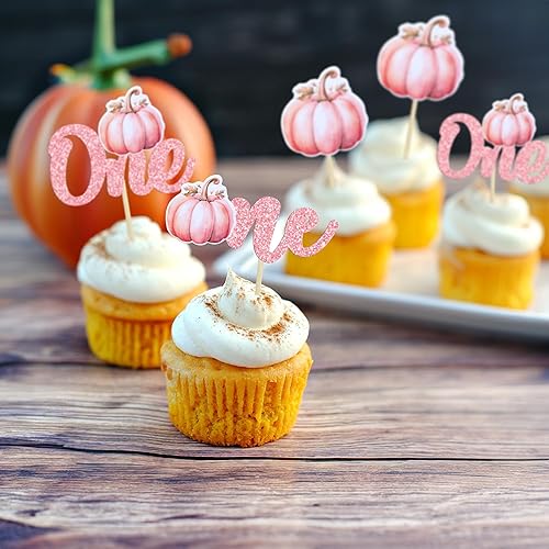 Miniatura 216 de 24 adornos de calabaza para cupcakes con purpurina para otoño, hojas, flores, calabaza, cupcakes, decoración de pasteles para Halloween, decoración