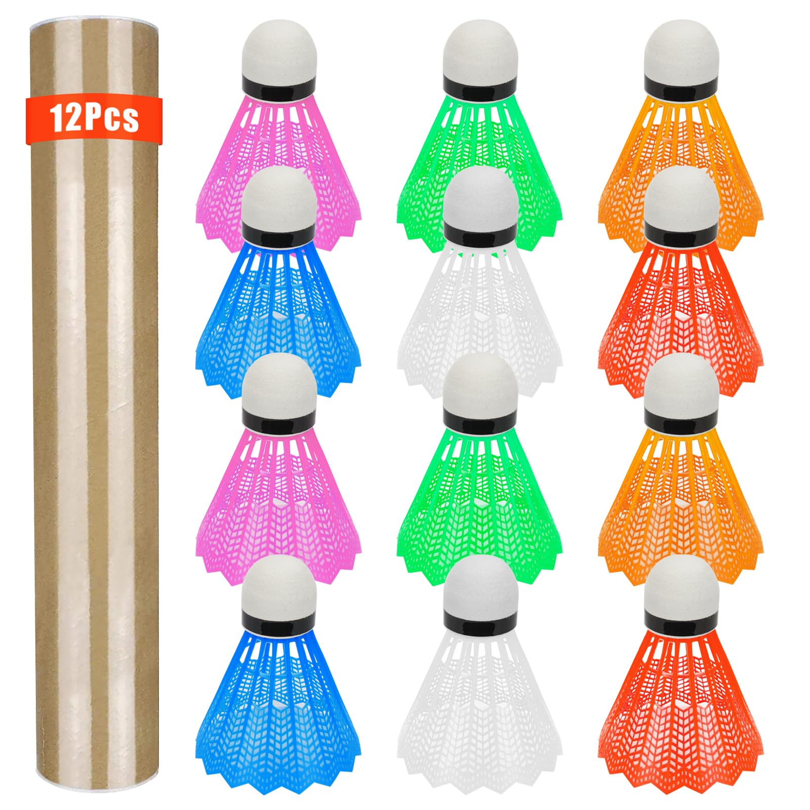 Hysagtek 12 Pcs Badminton ShuttleCocks Shuttles Indoor Outdoor Sport Training Badminton