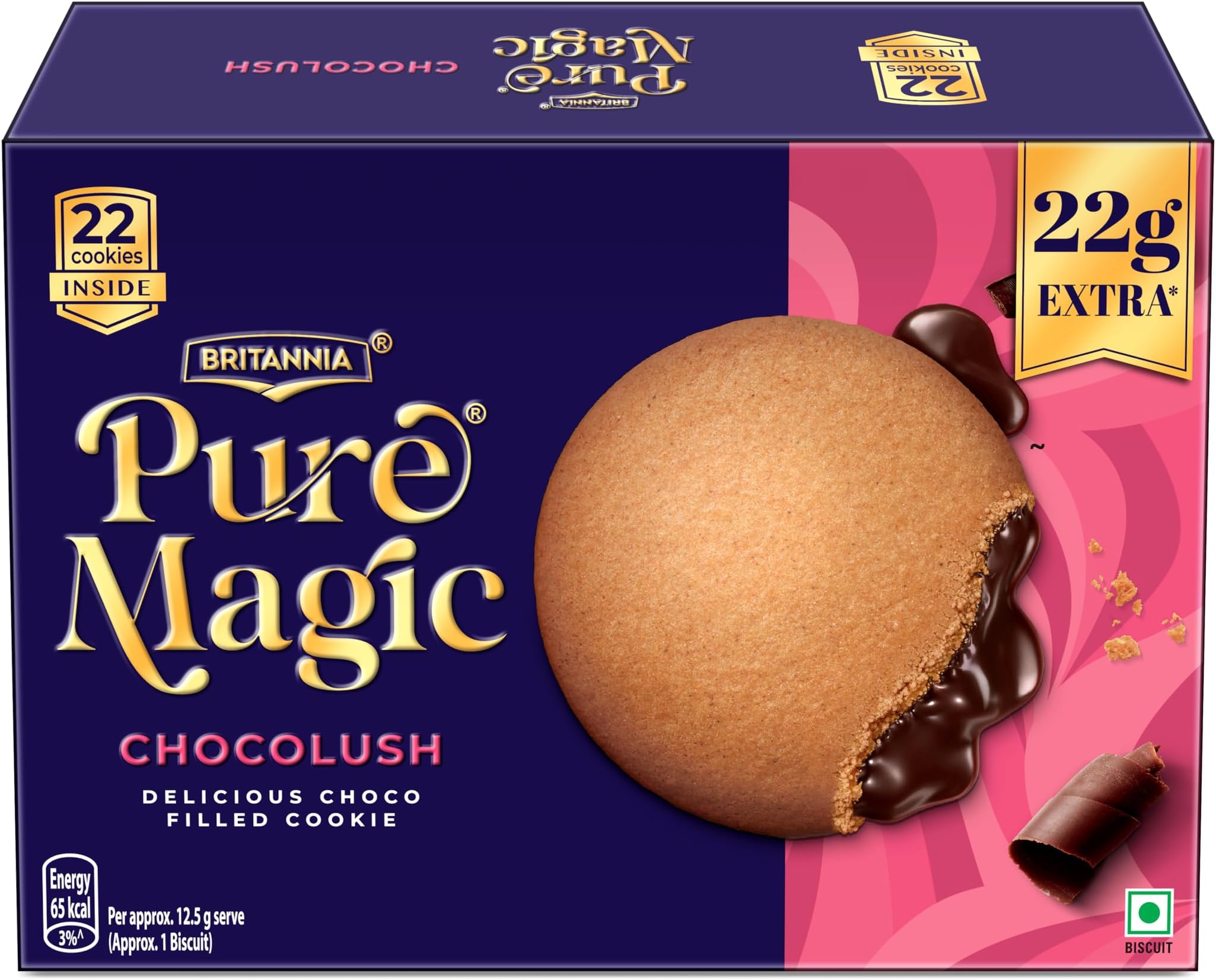 Pure Magic Chocolush - Delicious Choco Filled Cookie | 300 gm | Live this moment with crunchy and gooey choco filling cookie