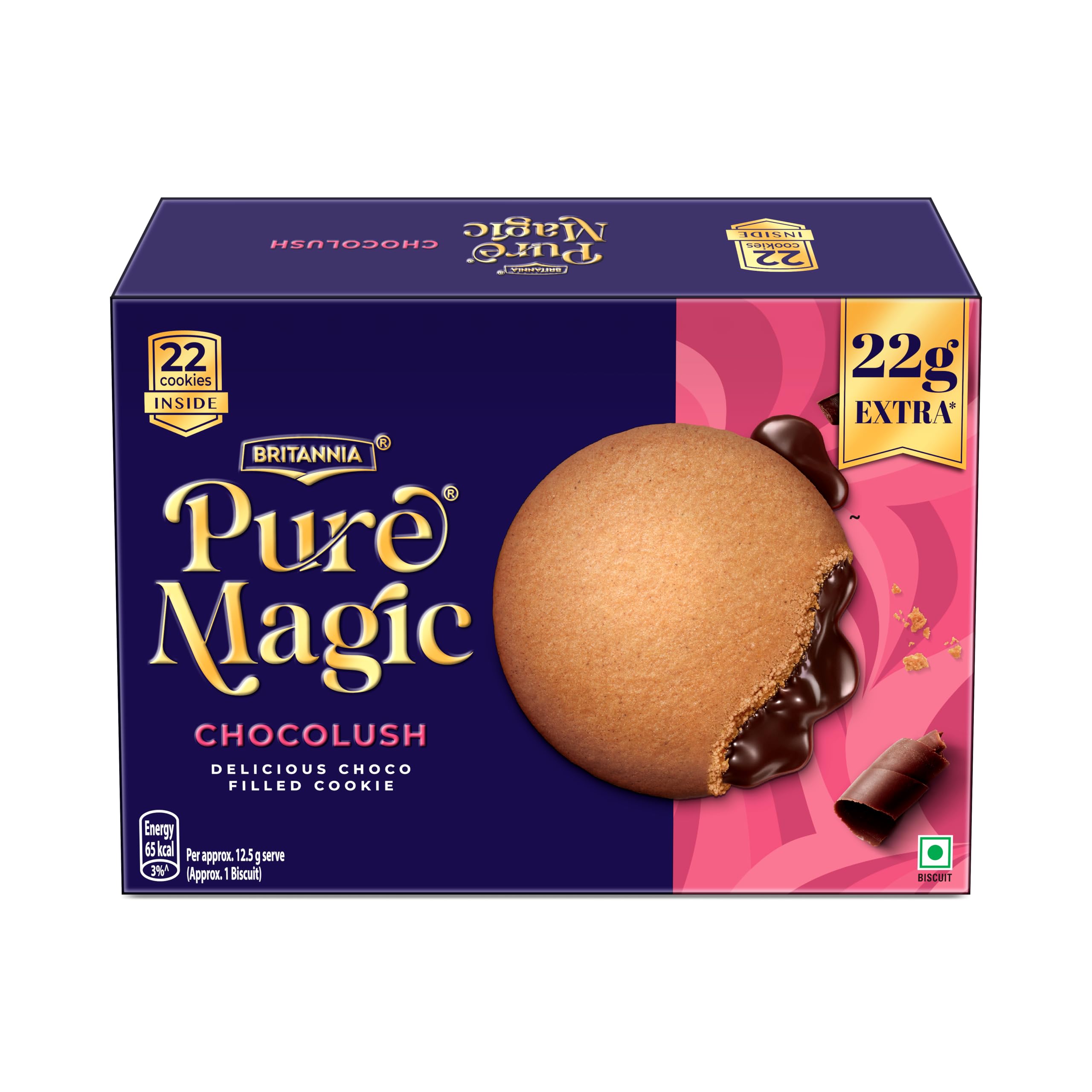 Pure Magic Chocolush - Delicious Choco Filled Cookie | 300 gm | Live this moment with crunchy and gooey choco filling cookie