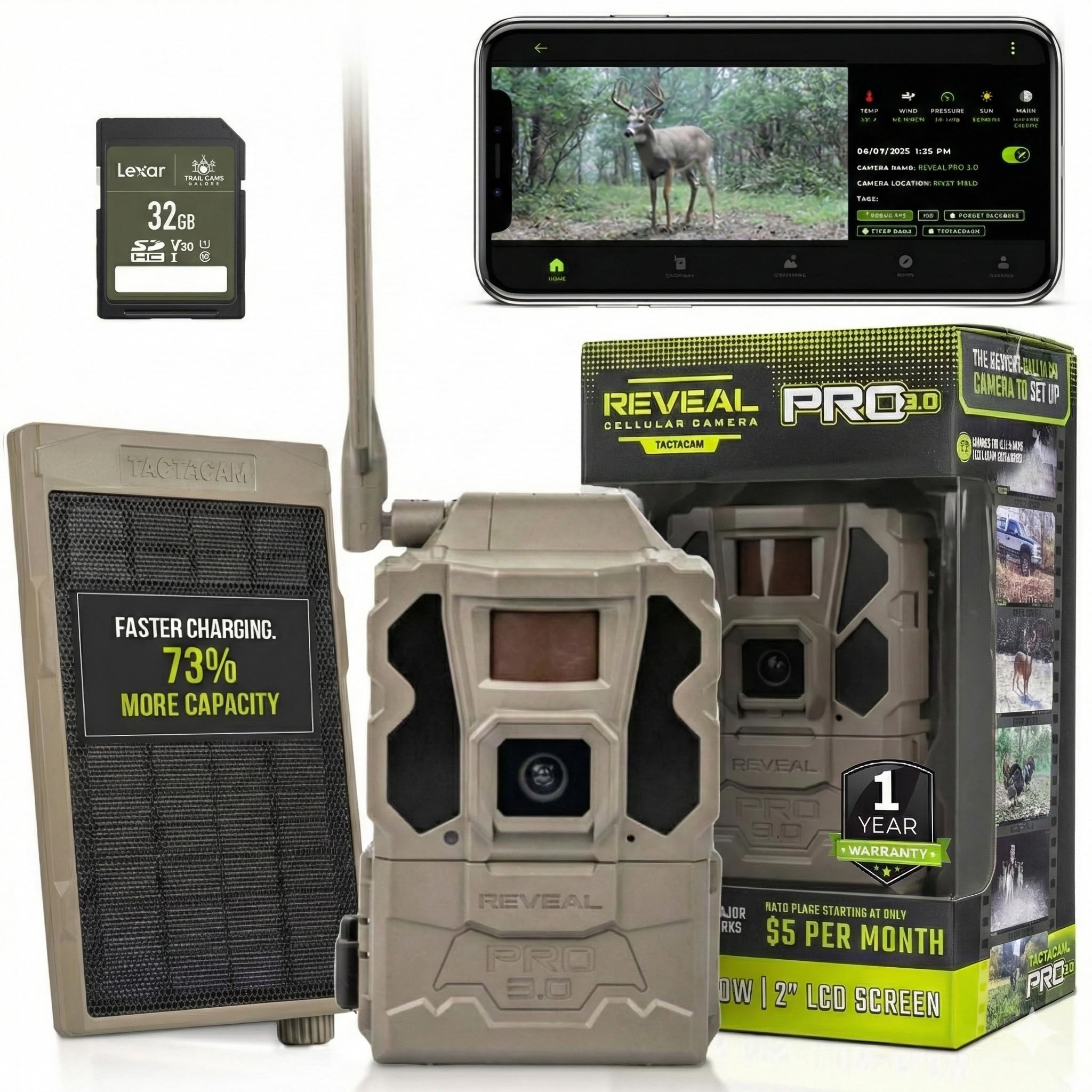TACTACAM Reveal Pro 3.0 Cellular Trail Camera - Multi-Cellular Network, GPS, 2" LCD, No-Glow IR, Wi-Fi Enabled, HD Photos & 1080p Videos, Long Battery Life + Reveal Solar Panel and 32GB SD Card-picture-21