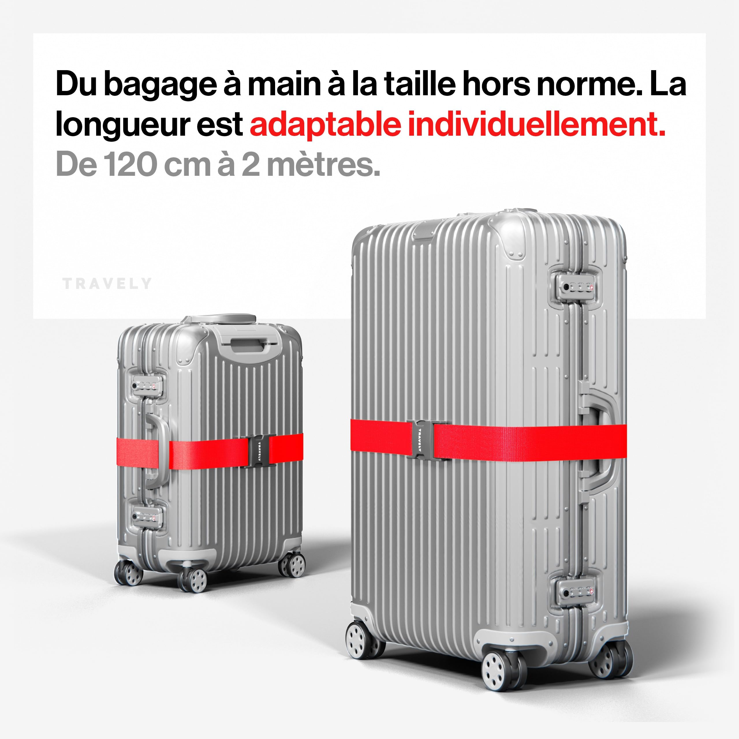 Lot De 4 Sangle De Valise Voyage Avec Code - Réglables Sangles à Bagage