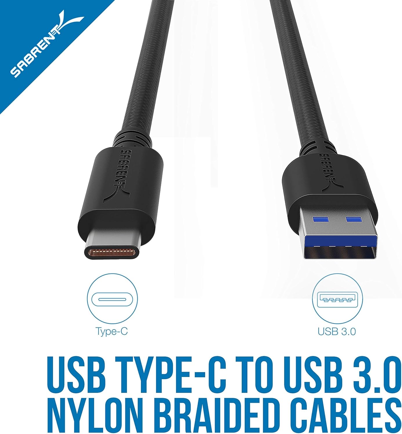 Sabrent 16-Port USB 3.0 Data HUB and Charger with Individual switches + [3-Pack] 22AWG Premium 3ft USB-C to USB A 3.0 Sync and Charge Cables