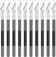 Vista 7 de Juego de 10 cuchillos Exacto, cuchillos de precisión para manualidades y pasatiempos para proyectos de bricolaje, álbumes de recortes, tallado