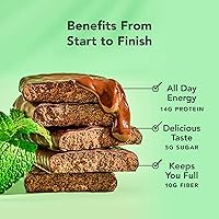 Vista 111 de ALOHA Barras de proteína orgánicas a base de plantas, expreso de chocolate (85 mg de cafeína), 12 barras, veganas, bajas en azúcar, sin gluten