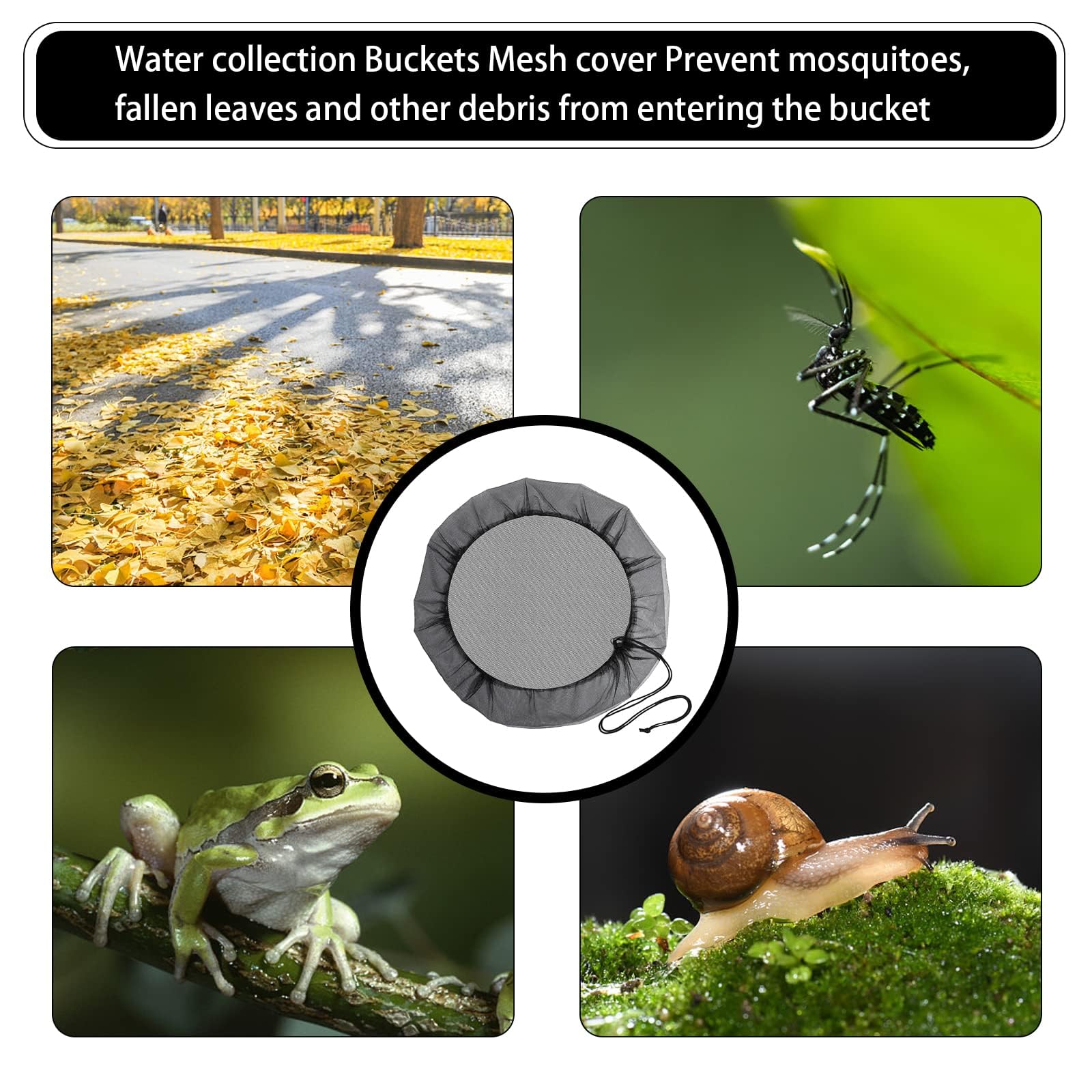 Coperture Rete Antipioggia Parliky 2 Pezzi | Poliestere Nero | Per Serbatoi Acqua | Maglia Fine - Foto 12