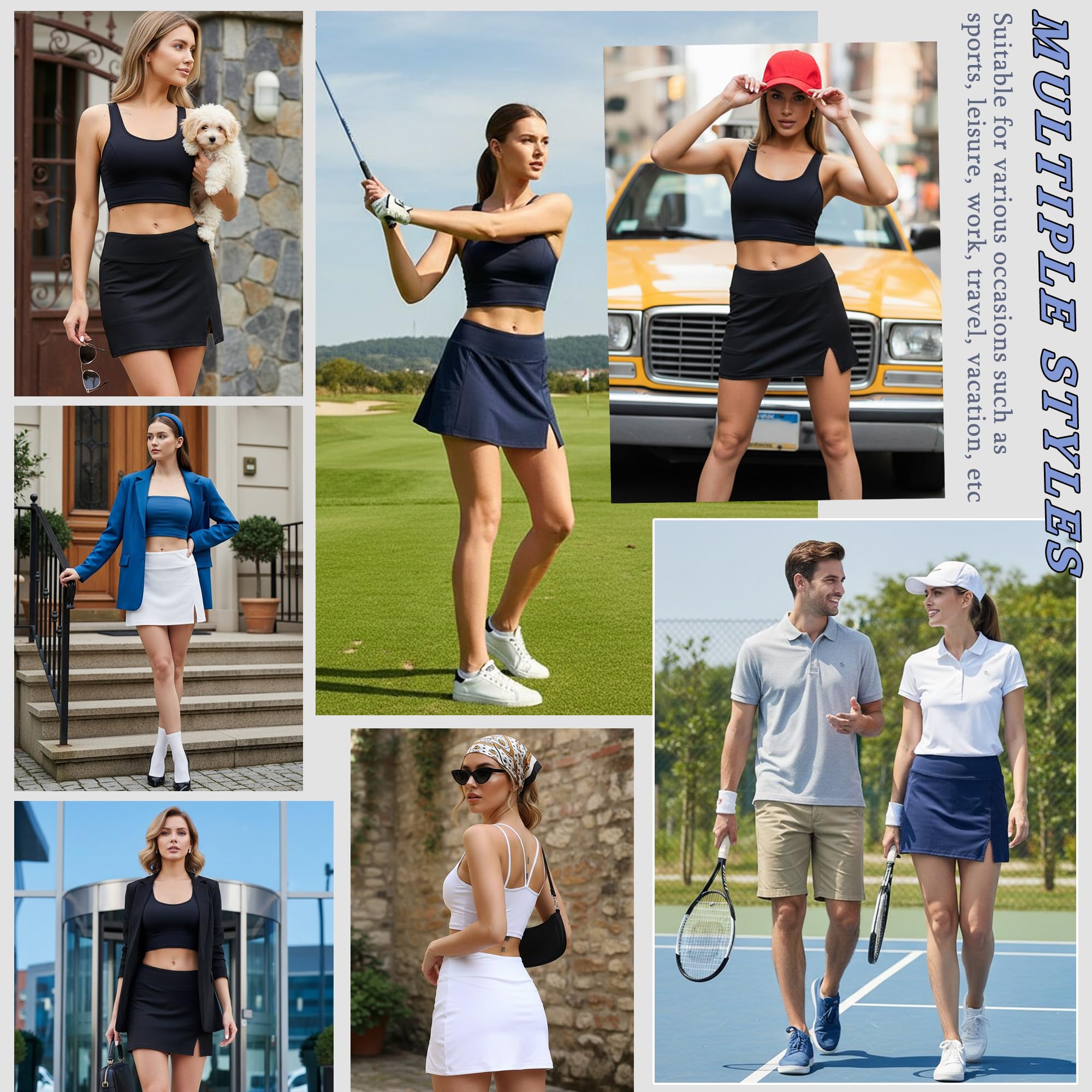 Falda Pantalón Deportiva Mujer Cintura Alta Faldas Tenis Bolsillos Corta Verano Golf Correr