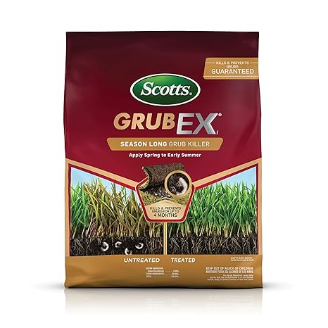 Scotts GrubEx1 Season Long Grub Killer, Protects Lawns Up to 4 Months, 5,000 sq. ft., 14.35 lbs. Scotts GrubEx1 Season Long Grub Killer, Protects Lawns Up to 4 Months, 5,000 sq. ft., 14.35 lbs.