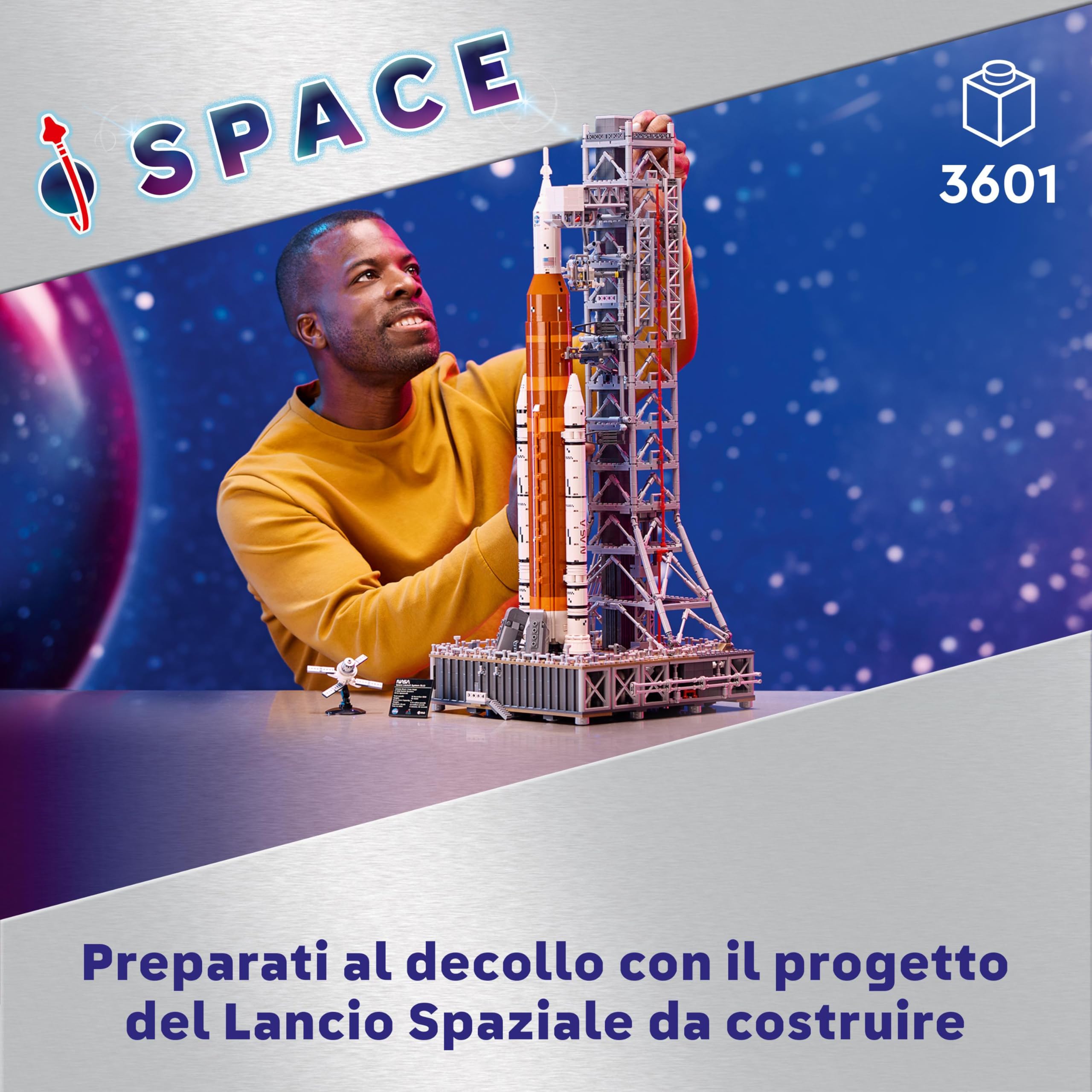 LEGO Icons Sistema di Lancio Spaziale NASA Artemis, Modellino da Costruire di Razzo con Stadi Separabili, Torre di Lancio e Modulo Orion, Idea Regalo da Collezione per Adulti a Tema Spazio 10341