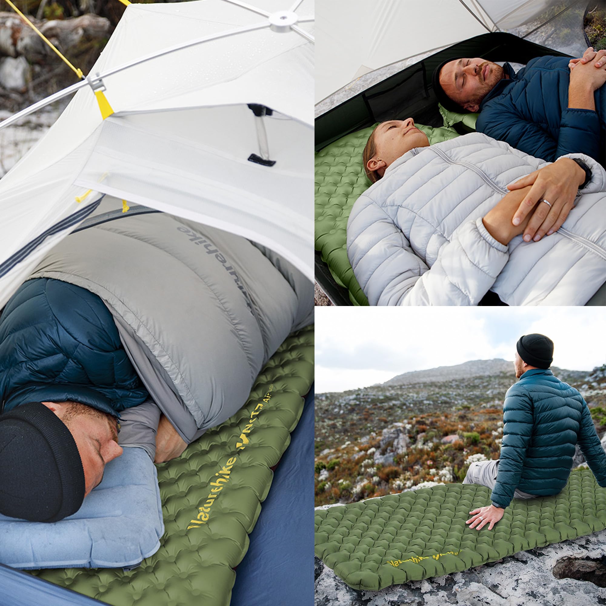 Naturehike Tuye ultralekki materac dmuchany, R4.6, nadaje się do bardzo niskich temperatur o temperaturze ≥-20°C, 8 cm grubości, łatwy do przechowywania, idealny na wędrówki i kemping (186 x 58 x 8 cm