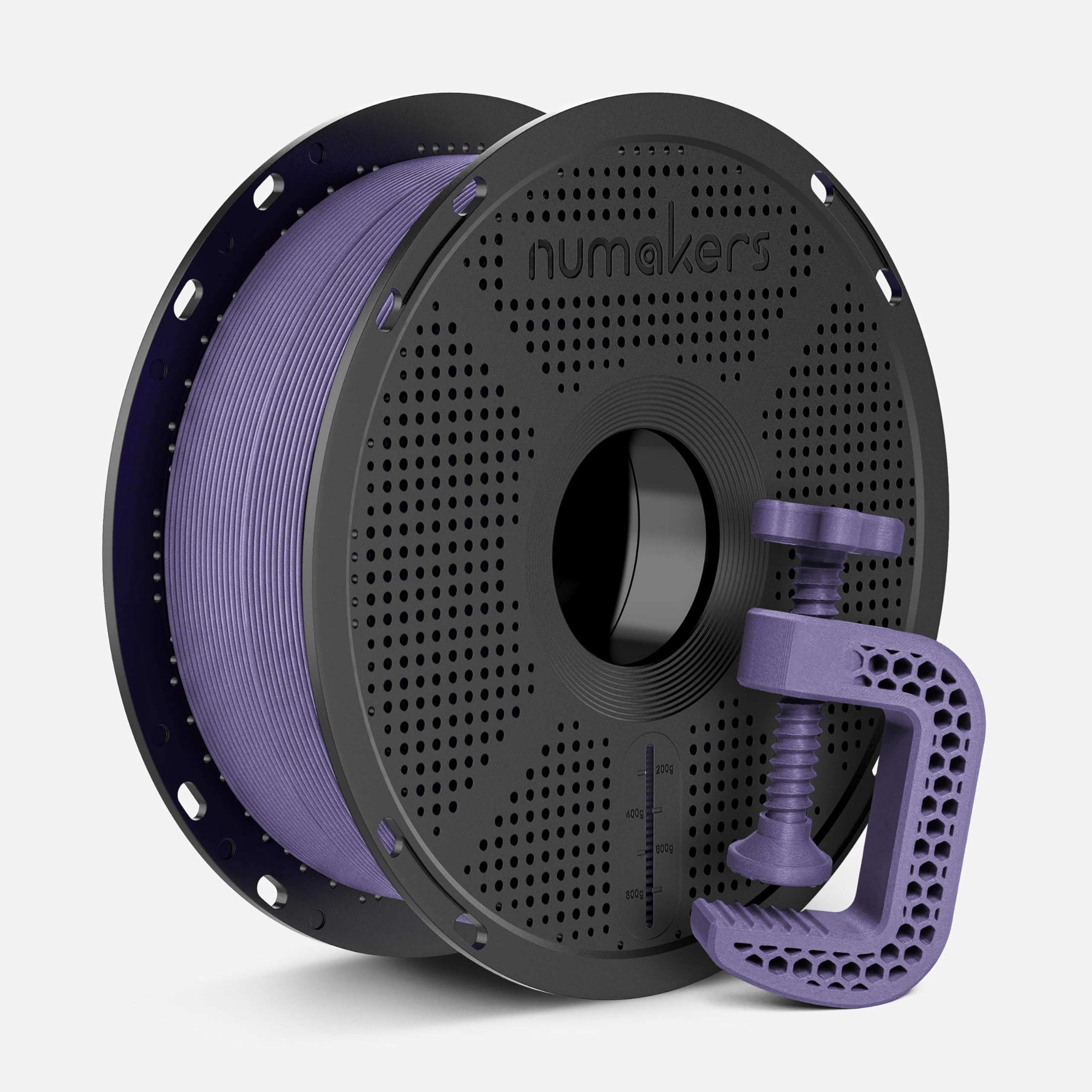 Numakers PETG CF 3D Printer Filament 1.75mm, Carbon Fiber Reinforced PETG, 1kg Spool, Dimensional Accuracy +/-0.03mm, Low Warp, High Stiffness, Matte Finish, Vacuum Sealed for FDM 3D Printers (Purple)