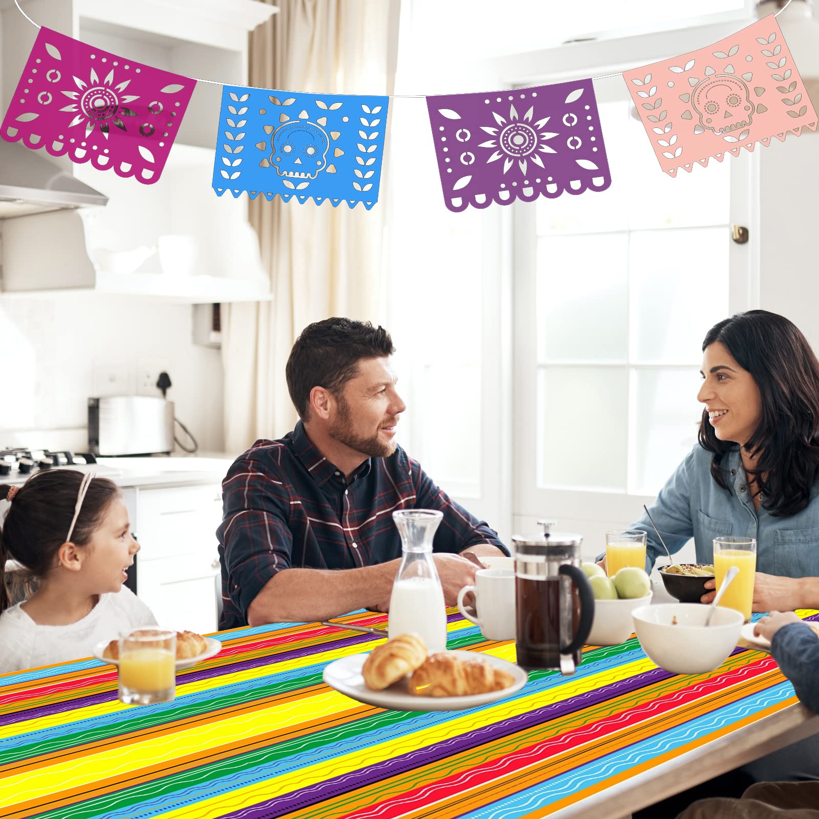 2 Tovaglie Messicane Per Feste - 137x274 Cm, Plastica Impermeabile, Stile Fiesta Cinco De Mayo