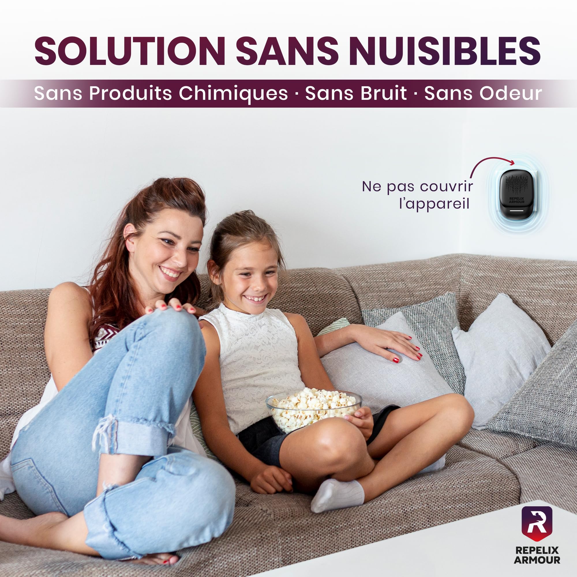 Répulsif À Ultrasons Contre Les Nuisibles pour Intérieur – Pack De 2 – Couvre 140m² par Appareil – 3 Modes – Repousse Souris, Rats, Araignées, Moustiques, Fourmis, Insectes & Mouches