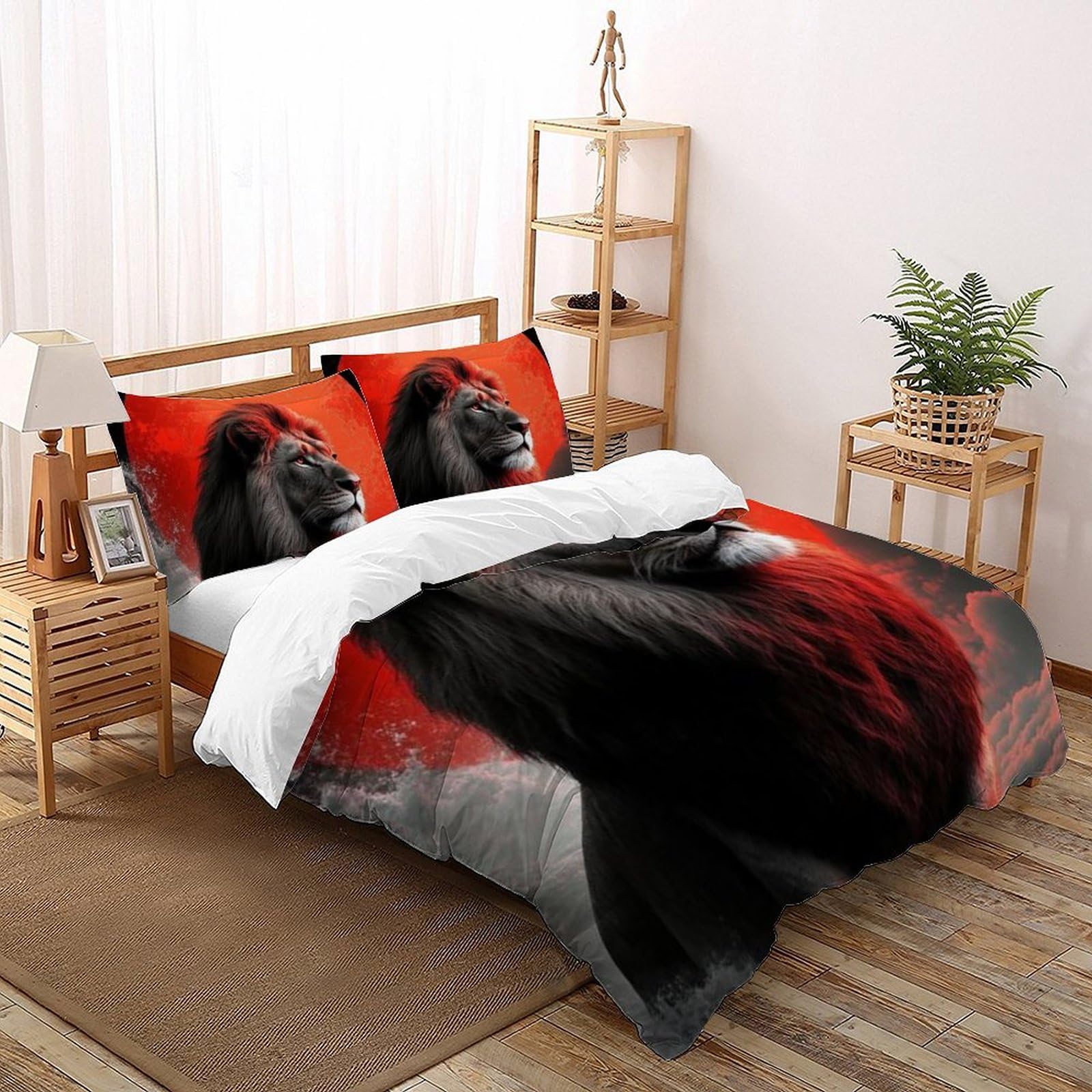 Housse de couette super king lion red hair en microfibre 260x220 cm