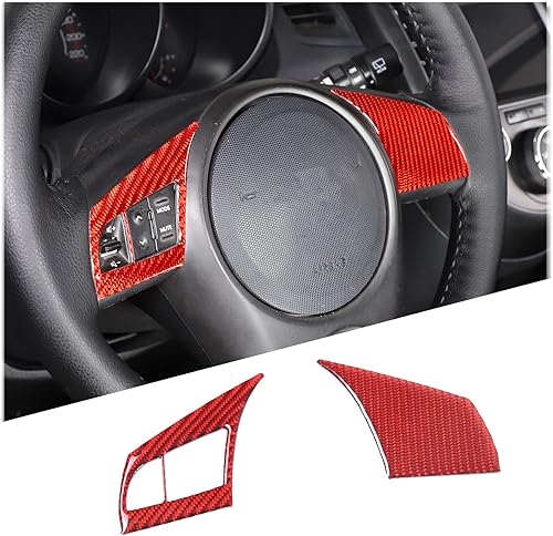 Daeiclru Cubierta del marco del panel del volante para Kia Soul 2009-2013, calcomanía decorativa del volante del automóvil, cubierta del botón del