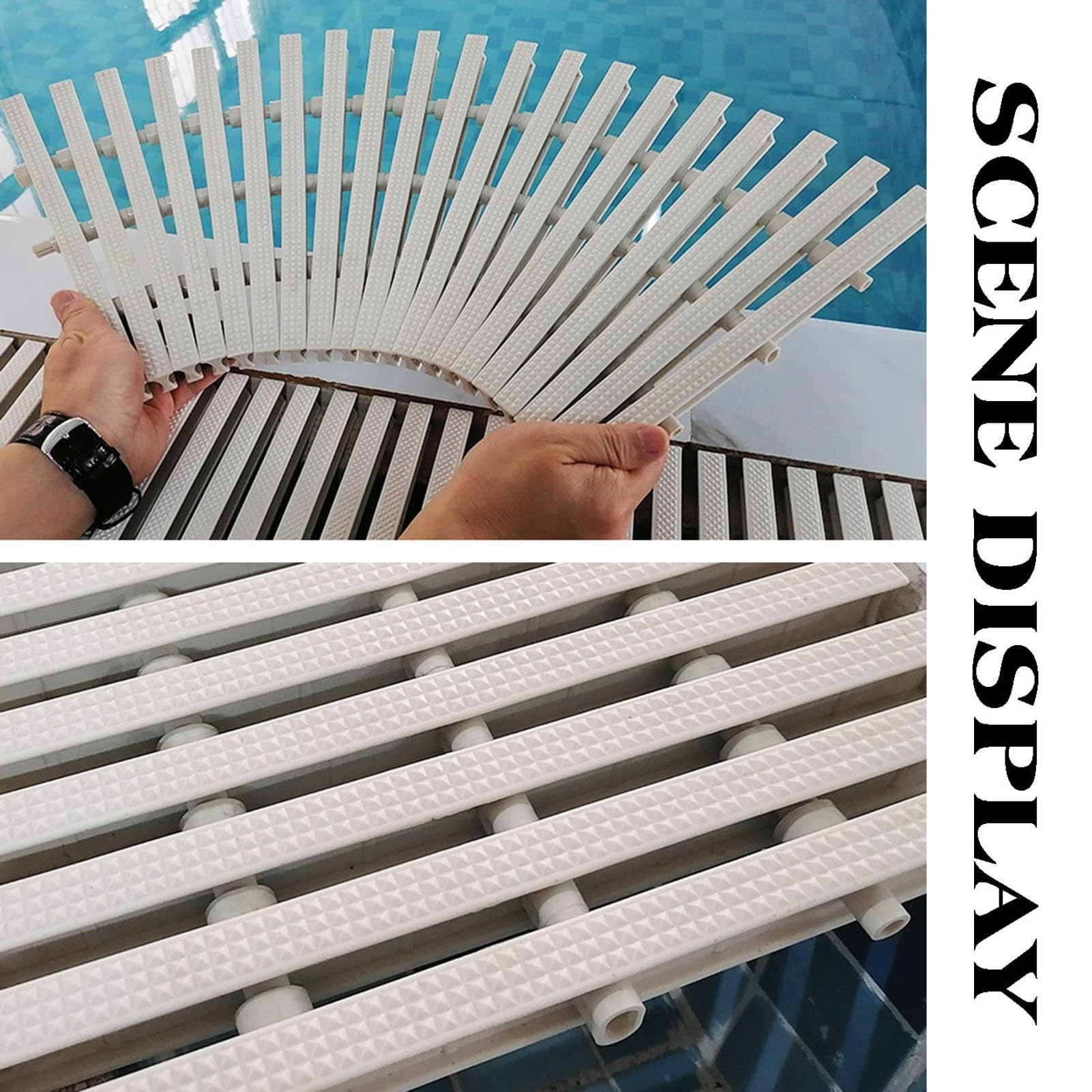 Griglia di Troppo Pieno per Lo Scarico della Piscina - Set di 4 Griglie componibili per vialetti, patii e terrazze - Soluzione di drenaggio Durevole ed efficiente