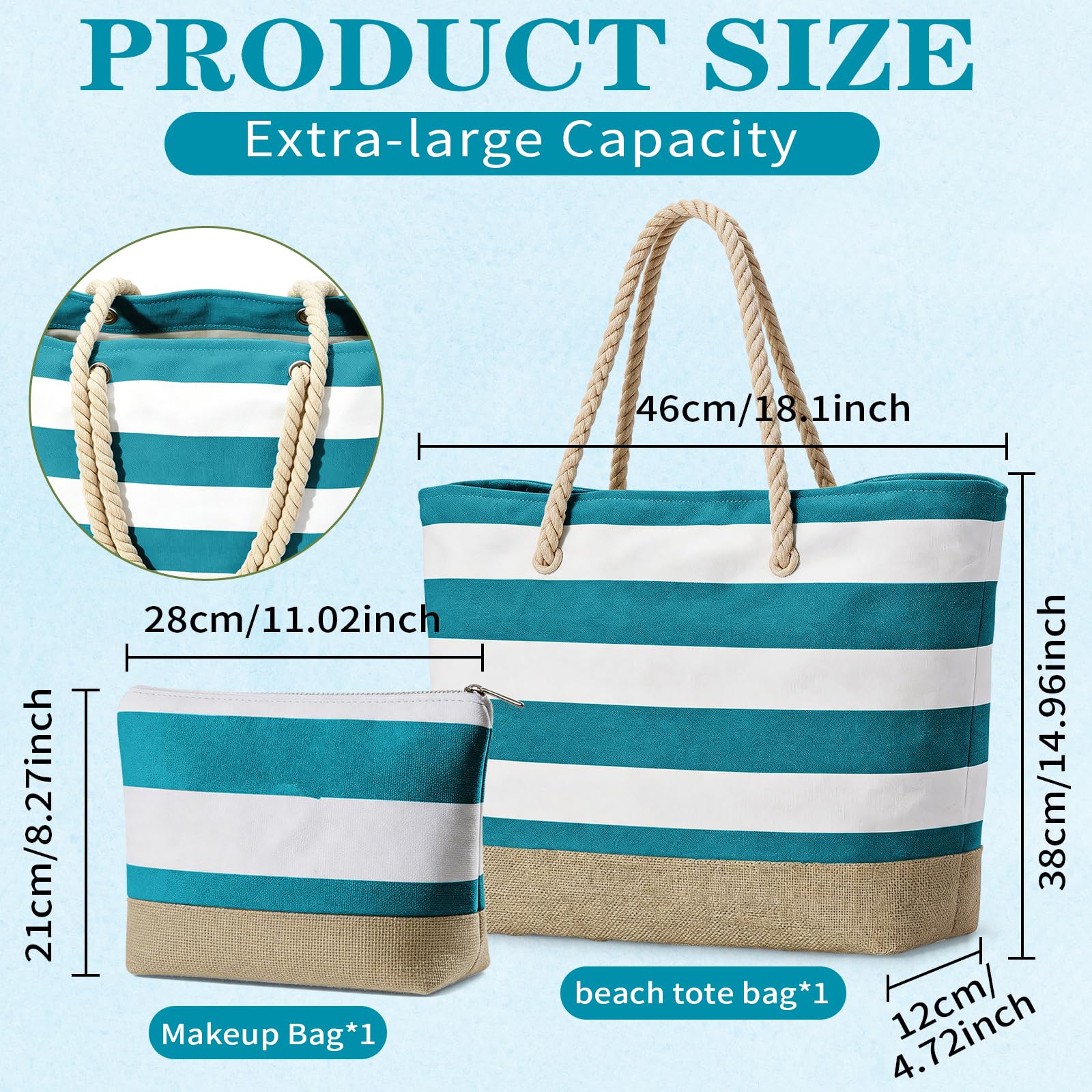 GEEKEO Bolsa de playa para mujer, bolsa de playa grande, impermeable y resistente a la arena, con cremallera, bolsa de playa, bolsa de compras para mujeres, playa, viajes
