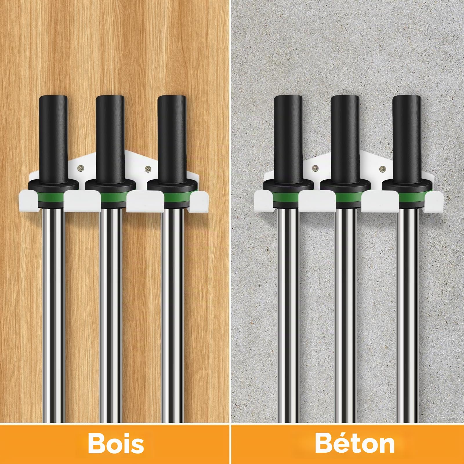 Support pour Haltères, Support Porte Mural pour Barre d'Haltères, Gancio da Parete per Bilanciere Verticale, Support Mural pour Haltères Olympiques, Rack de Stockage pour Barbell Bar